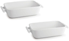 BonBistro Plat à four Yong Squito - 20 x 14 x 6 cm / 1,1 Litre - Blanc - 2 pièces