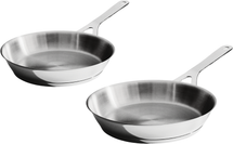 Alessi Set de poêles Pots&Pans AJM110 - ø 24 cm et ø 28 cm - par Jasper Morrison - Sans revêtement antiadhésif