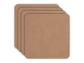 ASA Selection Onderzetters - Soft Leather - Powder - 10 x 10 cm - 4 Stuks