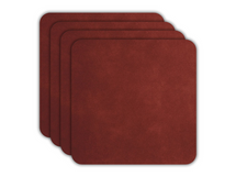 ASA Selection Onderzetters - Soft Leather - Red Earth - 10 x 10 cm - 4 Stuks