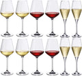 Villeroy &amp; Boch Service de verres à vin La Divina - (Verres à vin rouge + Verres à vin blanc + Verres à champagne) - Service de 12 pièces