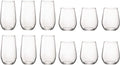 Bormioli Rocco Ensemble de verres à eau Electra - (Verres à eau et verres à long drink) - Ensemble de 12 pièces