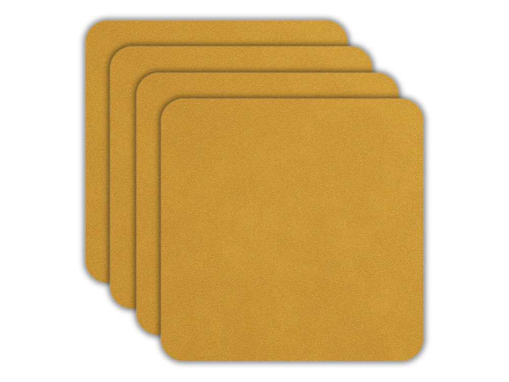 ASA Selection Onderzetters - Soft Leather - Amber - 10 x 10 cm - 4 Stuks