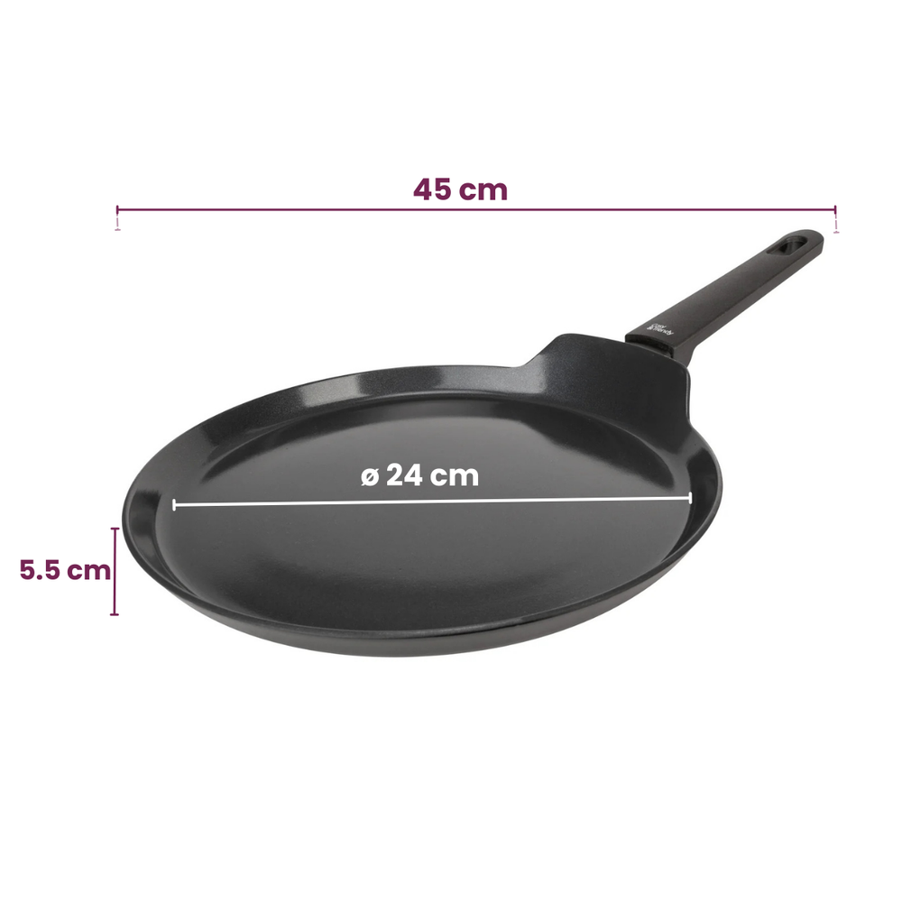 Cookinglife Pannenkoekenpan Black Cera Zwart - ø 24 cm - keramische anti-aanbaklaag - geschikt voor alle warmtebronnen