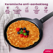 Cookinglife Pannenkoekenpan Black Cera Zwart - ø 24 cm - keramische anti-aanbaklaag - geschikt voor alle warmtebronnen