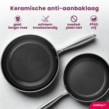 Cookinglife Wokpan HexaCook ø 28 cm - NON STICK - keramische anti-aanbaklaag - geschikt voor alle warmtebronnen
