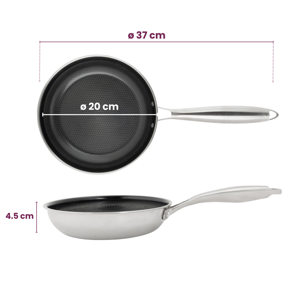 Cookinglife Koekenpan HexaCook ø 20 cm - NON STICK - keramische anti-aanbaklaag - geschikt voor alle warmtebronnen