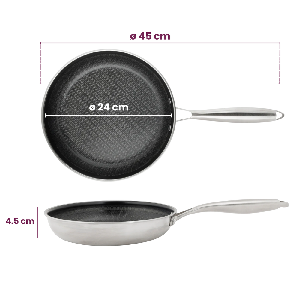 Cookinglife Koekenpan HexaCook ø 24 cm - NON STICK - keramische anti-aanbaklaag - geschikt voor alle warmtebronnen