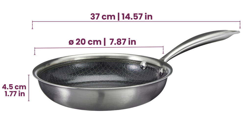 Cookinglife Koekenpan HexaCook ø 20 cm - NON STICK - geschikt voor alle warmtebronnen - keramische anti-aanbaklaag