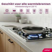Cookinglife Koekenpannenset HexaCook 2-Delig ø 24 & 28 cm - NON STICK - geschikt voor alle warmtebronnen - keramische anti-aanbaklaag