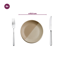 Cookinglife Ontbijtborden / Dessertborden Leem ø 18.5 cm - 6 Stuks