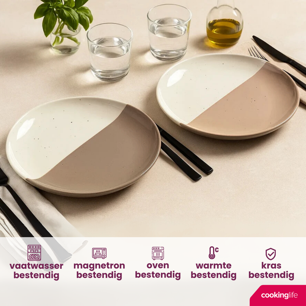 Cookinglife Dinerborden Leem ø 27 cm - 6 Stuks
