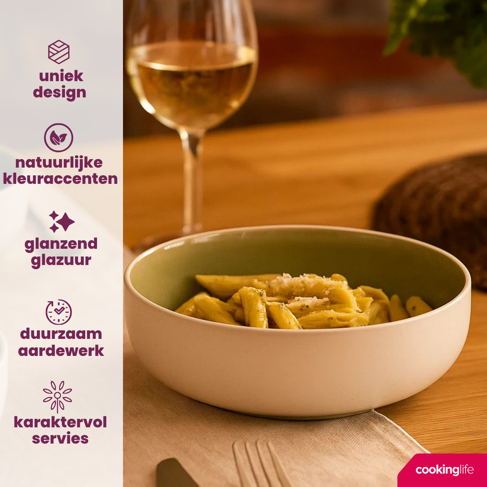 Cookinglife Soepkommen / kommen Mos groen ø 16,5 cm - 6 Stuks