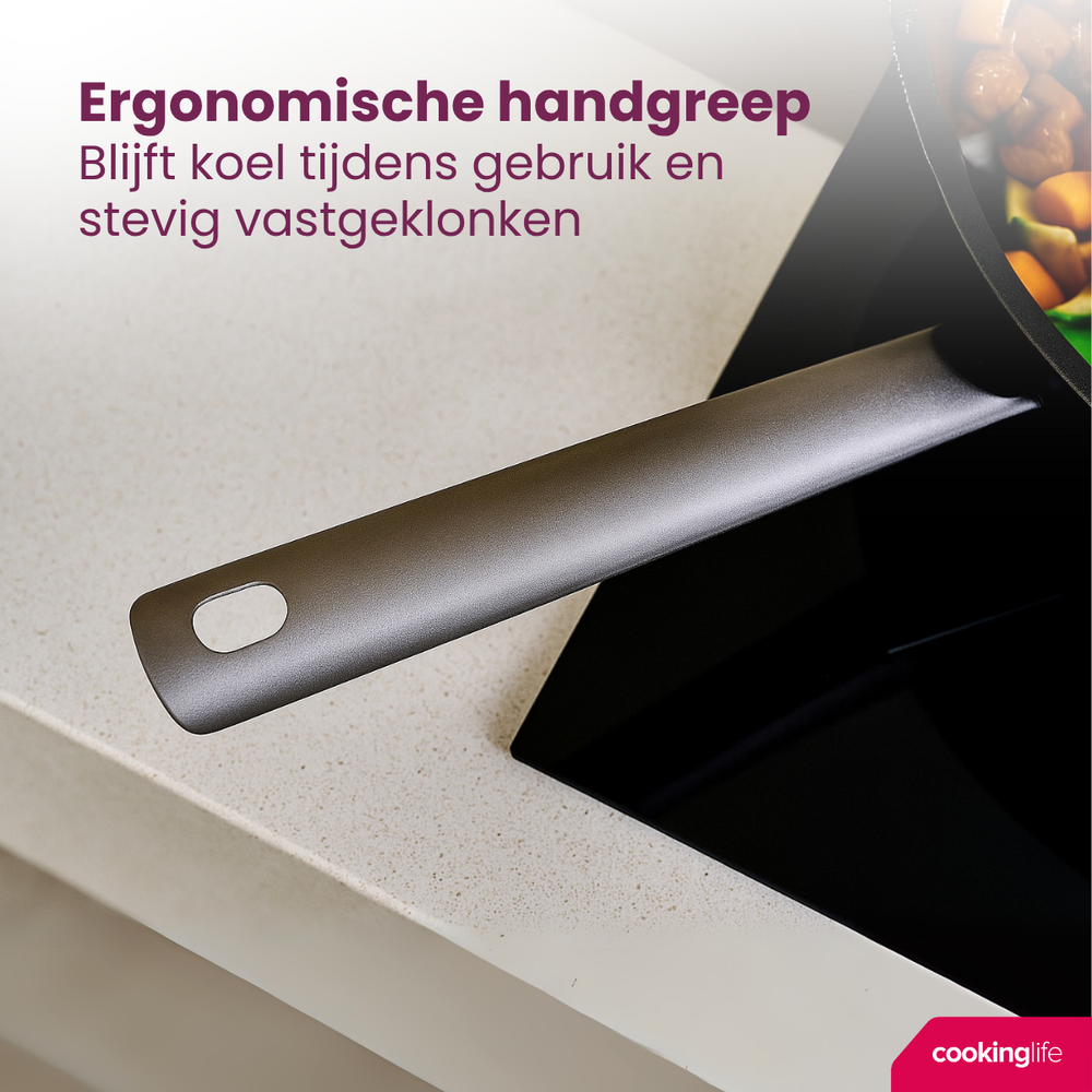 Cookinglife Koekenpan ProForge ø 28 cm - keramische anti-aanbaklaag - geschikt voor alle warmtebronnen