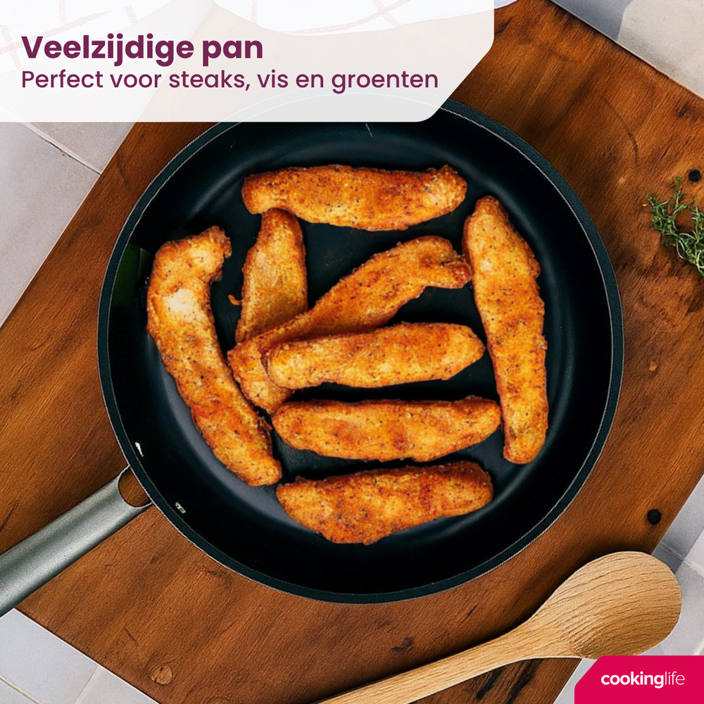 Cookinglife Koekenpan ProForge ø 28 cm - keramische anti-aanbaklaag - geschikt voor alle warmtebronnen