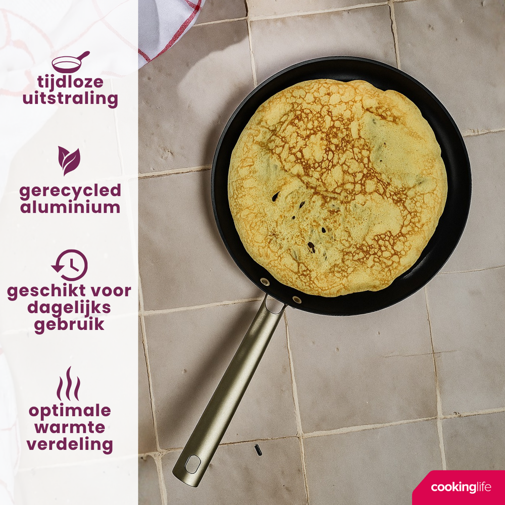 Cookinglife Pannenkoekenpan ProForge - ø 28 cm - keramische anti-aanbaklaag - geschikt voor alle warmtebronnen