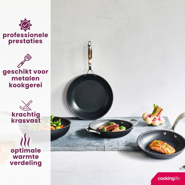 Cookinglife Wokpan Revolt ø 28 cm - keramische anti-aanbaklaag - geschikt voor alle warmtebronnen