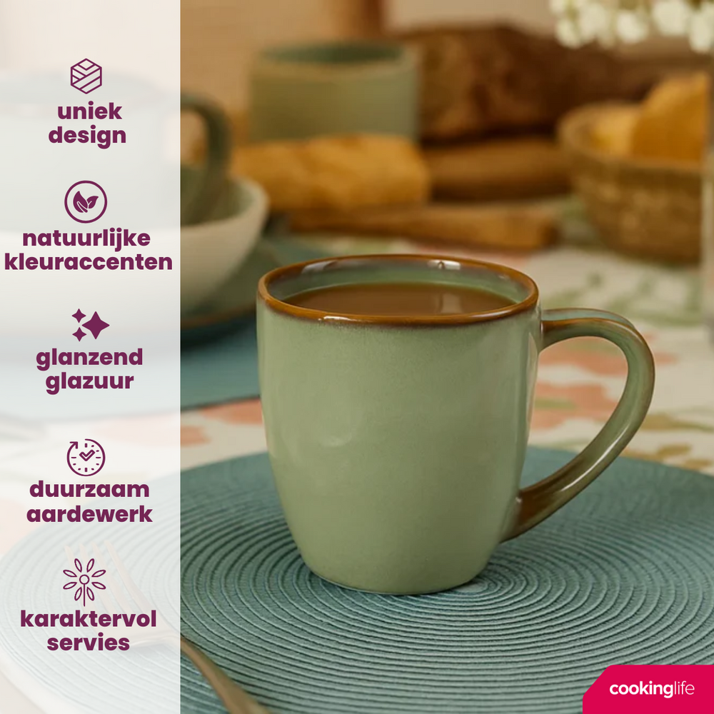 Cookinglife Mokken Sabi Groen 450 ml - 6 Stuks
