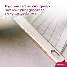 Cookinglife Koekenpan Superior RVS ø 28 cm - zonder anti-aanbaklaag - geschikt voor alle wartmebronnen - PFAS-vrij