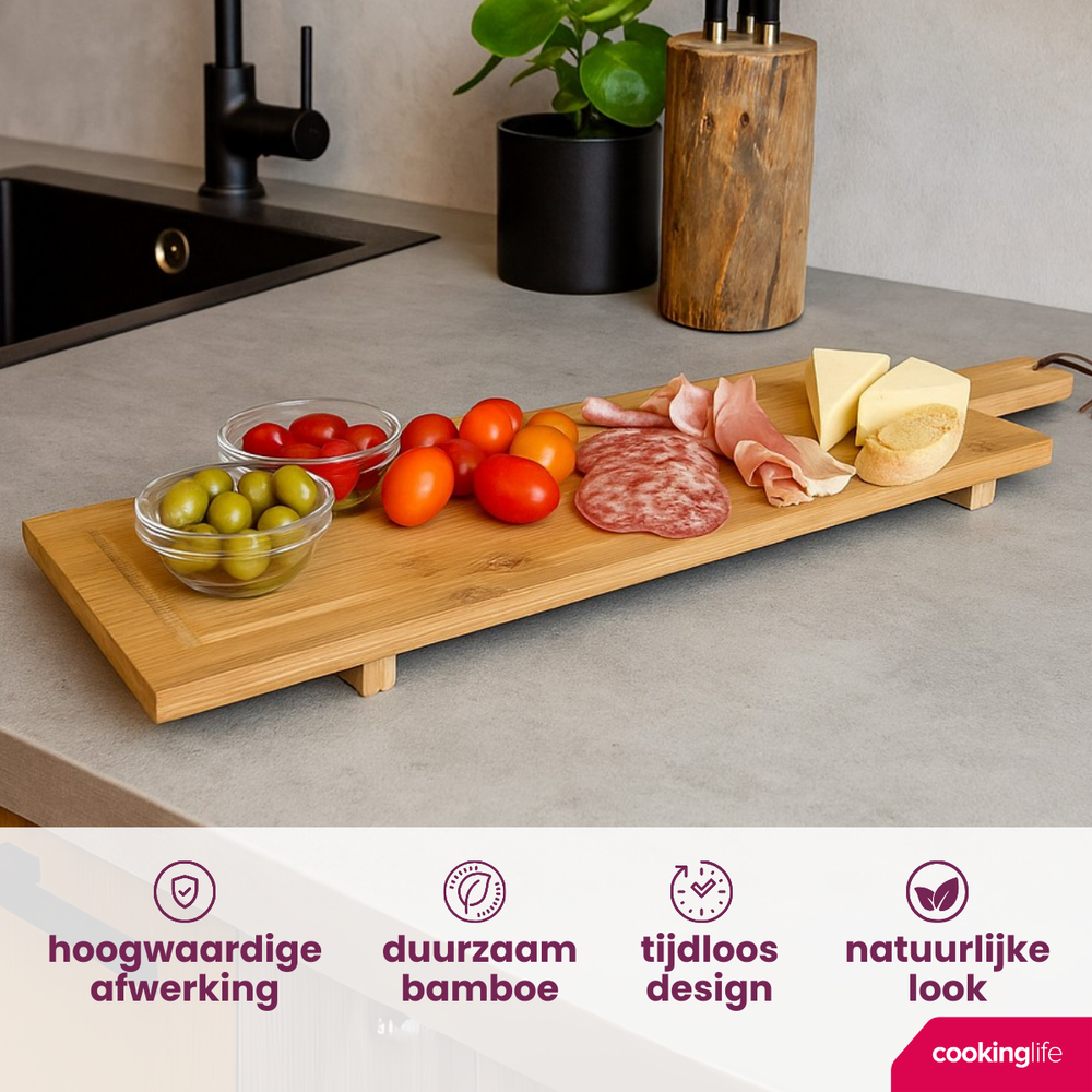 Cookinglife Serveerplank XL - Bamboe - 88 x 26 cm