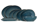 Cosy & Trendy Serviesset Aicha Blue 12-delig / 4 personen - 4 dinerborden, 4 ontbijtborden en 4 diepe borden