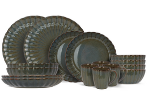 Cosy & Trendy Serviesset Astera Ocean 16-delig / 4 personen - 4 dinerborden, 4 diepe borden, 4 kommen en 4 mokken