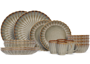 Cosy & Trendy Serviesset Astera Pearl 16-delig / 4 personen - 4 dinerborden, 4 diepe borden, 4 kommen en 4 mokken