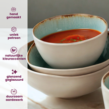 Cosy & Trendy Schalen Organic Laguna Azzurro 19 x 18 cm - 4 Stuks