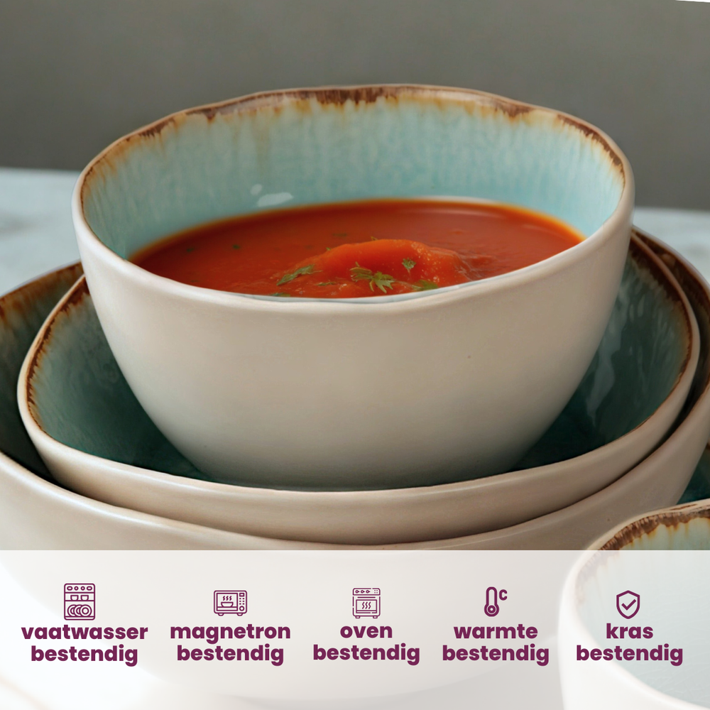 Cosy & Trendy Soepkommen / Kommen - Laguna Azzurro ø 14 cm / 600 ml - 4 Stuks