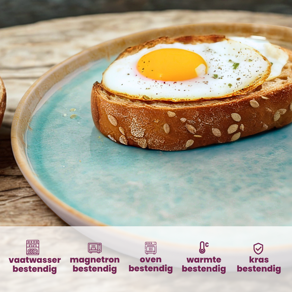 Cosy & Trendy Ontbijtborden / Dessertborden - Laguna Azzurro ø 22 cm - 4 Stuks