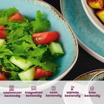 Cosy & Trendy Schalen Organic Laguna Azzurro 19 x 18 cm - 4 Stuks