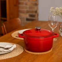 Cookinglife Braadpan Cast Iron Gietijzer Rood - ø 24 cm / 3.5 Liter
