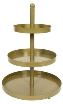 Cookinglife Etagere metaal / goud - ø 15, 20 & 25 cm - 3 Laags