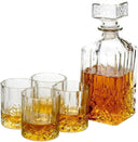 Cookinglife Whiskey Set, Whiskey Karaf 900 ml + 4 Whiskey Glazen 230 ml