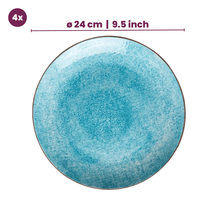 Cookinglife Serviesset Tela Blauw Porselein 12-delig / 4 pesonen - 4 dinerborden, 4 ontbijtborden en 4 diepe borden