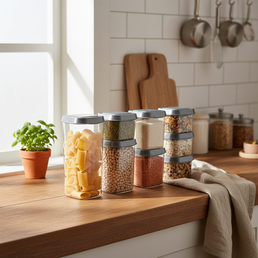 Cookinglife Voorraadpotten set 8-delig - Met Grijze Deksels