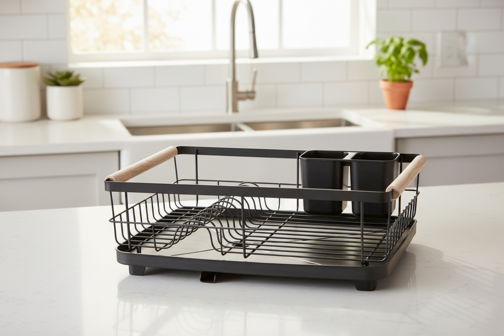 Cookinglife Afdruiprek met lekbak - Metaal - 42 x 30 x 4 cm