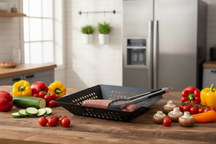 Cookinglife BBQ Grillmand Fire & Flavour 29 x 26 x 5 cm - Non-Stick Metaal - Geschikt voor Groenten en Vis