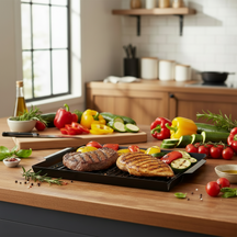 Cookinglife BBQ Grillplaat Fire & Flavour 38 x 28 cm - Non-Stick Metaal - Geschikt voor BBQ