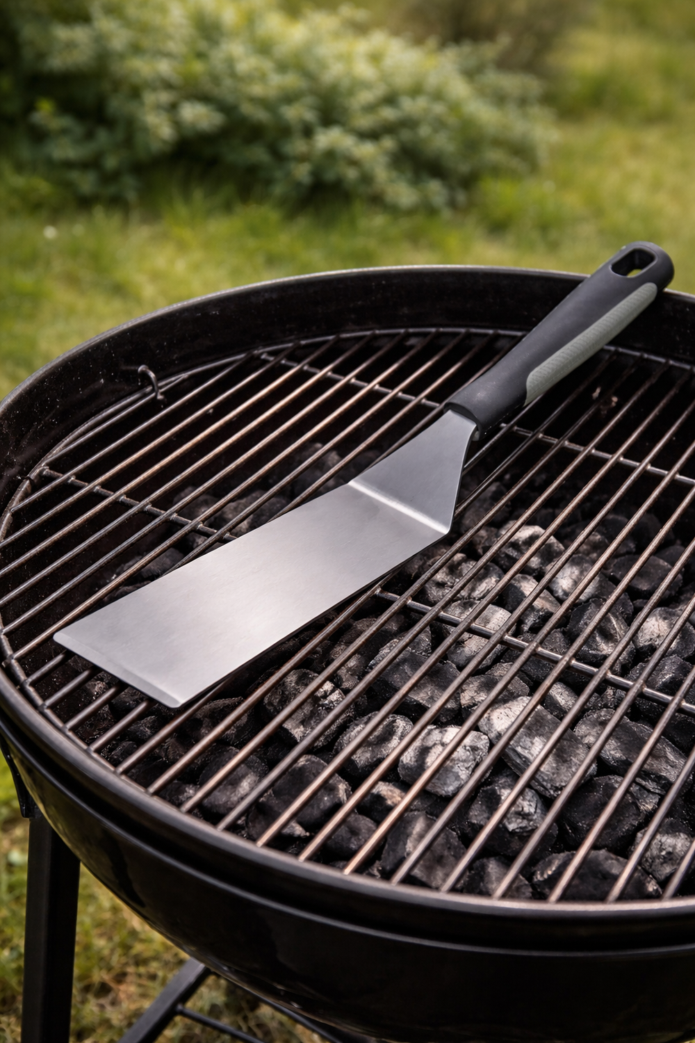 Cookinglife BBQ Spatel Fire & Flavour RVS 35 cm - Grill Spatel Zwart/Grijs