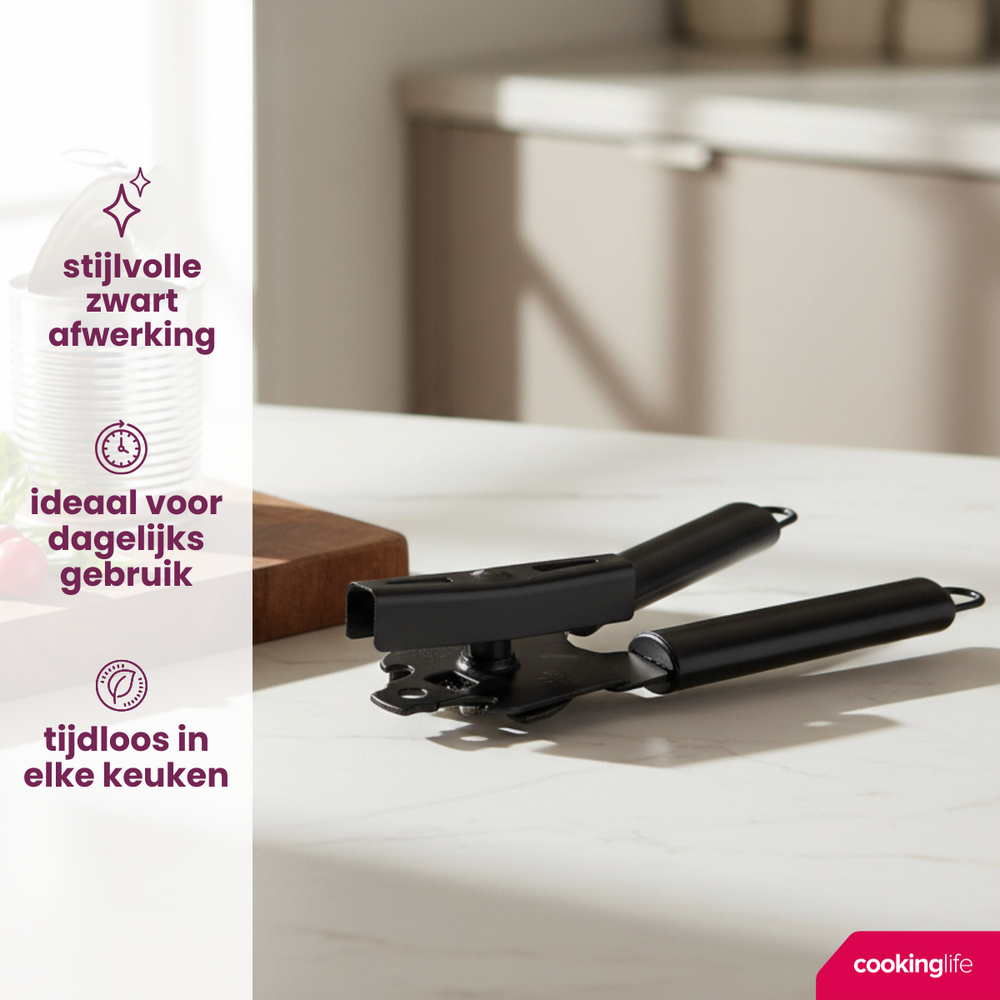 Cookinglife Blikopener Zwart 22 cm