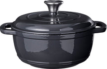 Cookinglife Braadpan met deksel - Heritage Cast Gietijzer - Grijs - ø 22 cm / 2.4 Liter - geëmailleerde anti-aanbaklaag