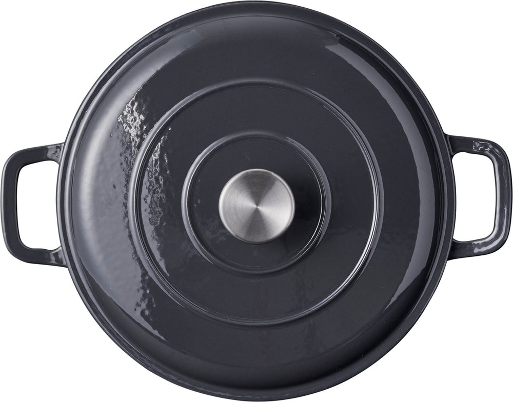 Cookinglife Braadpan met deksel - Heritage Cast - Gietijzer - Grijs - ø 28 cm / 5.1 Liter - geëmailleerde anti-aanbaklaag