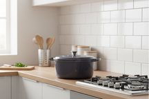 Cookinglife Braadpan met deksel - Heritage Cast - Gietijzer - Grijs - ø 28 cm / 5.1 Liter - geëmailleerde anti-aanbaklaag