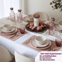 Cookinglife Serviesset Cardida Off White 18-delig / 6 personen - 6 dinerborden, 6 ontbijtborden en 6 kommen