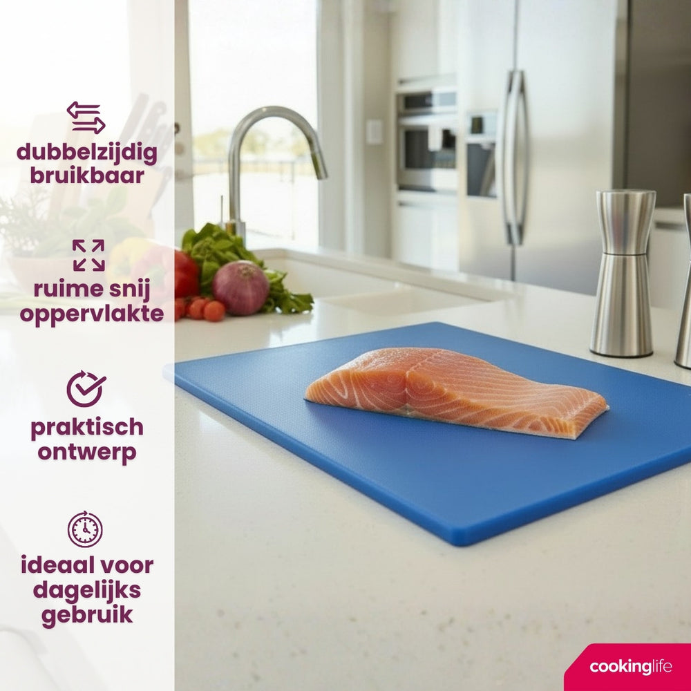 Cookinglife Snijplank HACCP Blauw 40 x 30 cm - voor vis