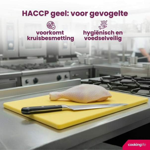 Cookinglife Snijplank HACCP Geel 40 x 30 cm - voor gevogelte