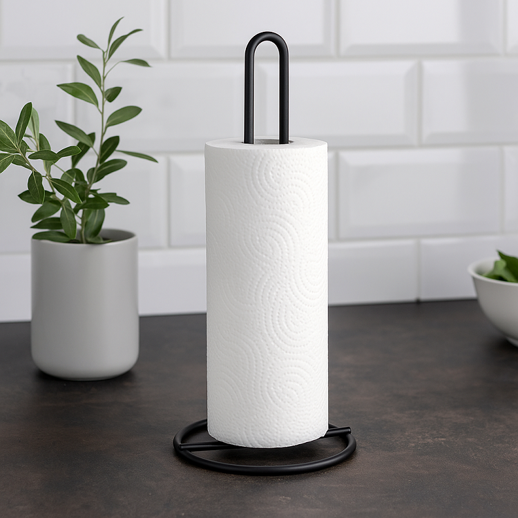 Cookinglife Keukenrolhouder Zwart 32 cm