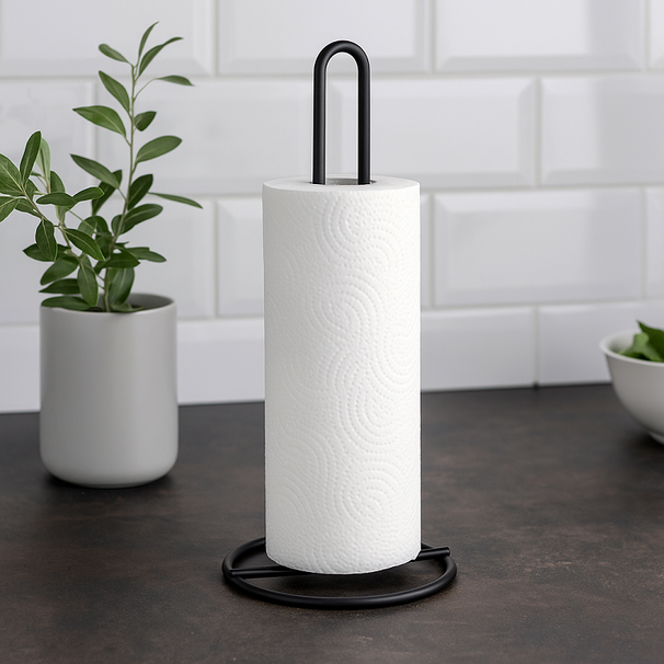Cookinglife Keukenrolhouder Zwart 32 cm