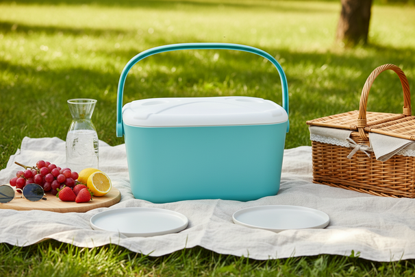 Cookinglife Koelbox Kunststof 20 Liter - Draagbare Koelbox Turquoise voor Picknicks